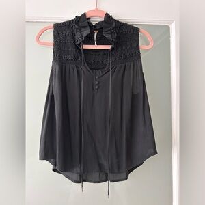 Free People Black Sleeveless Swing Blouse